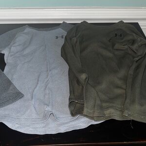 Under Armour Men's Long Sleeve Shirts - Light Gray and Olive Green